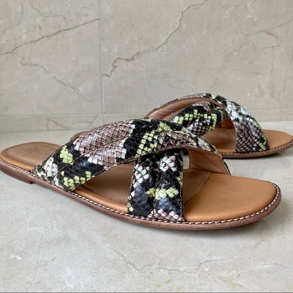 Madewell PUFFY-STRAP SANDALS IN SNAKE EMBOSSED LEATHER , 10 - Picture 12 of 15
